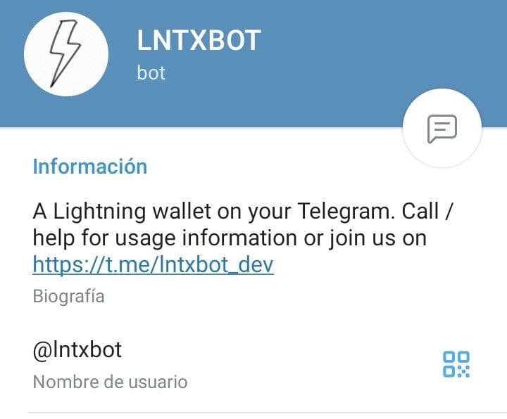 Captura de pantalla de LnTxBot - Tomada por @Ubikalo - 2022