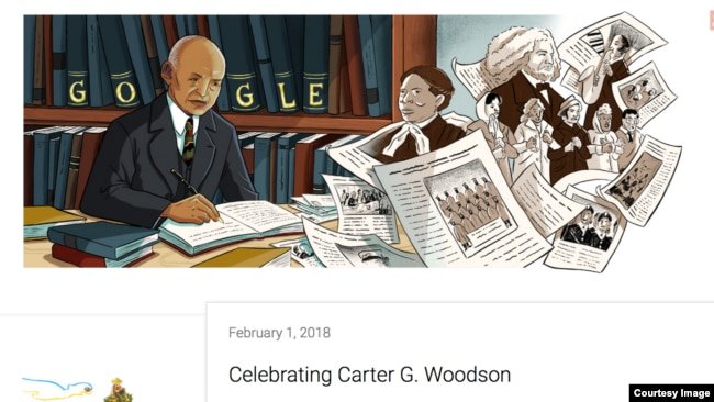 Google Doodle celebrates Carter Woodson for Black History Month.