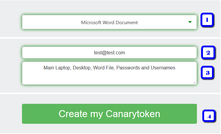 Canary Token Creation