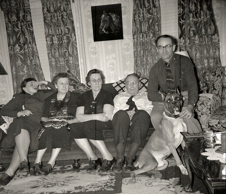 family in the parlor