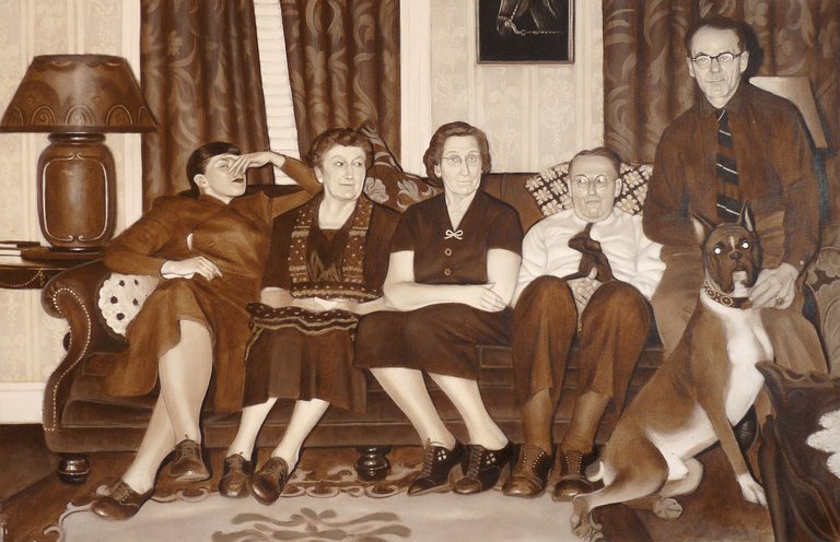 family in the parlor