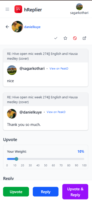 hReplier - reply details