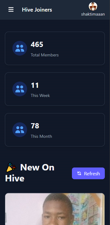 Dashboard hive joiners