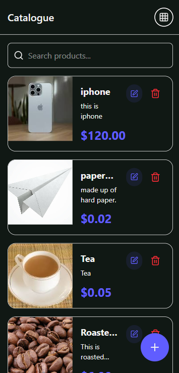 list of products