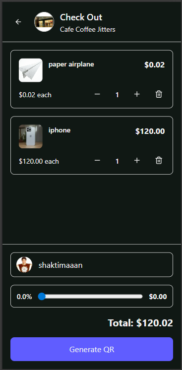 POS Checkout: Mobile View