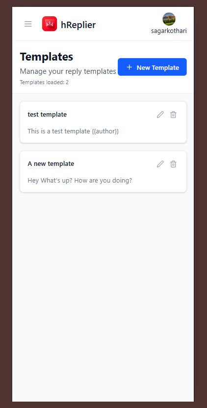hReplier - create templates