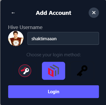 add account with dark mode