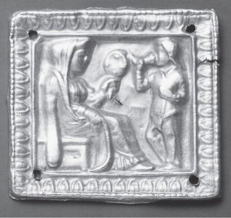 Skythische Frau mit einem Spiegel. Kurgan Chertomlyk, 4. Jh. v. Chr.