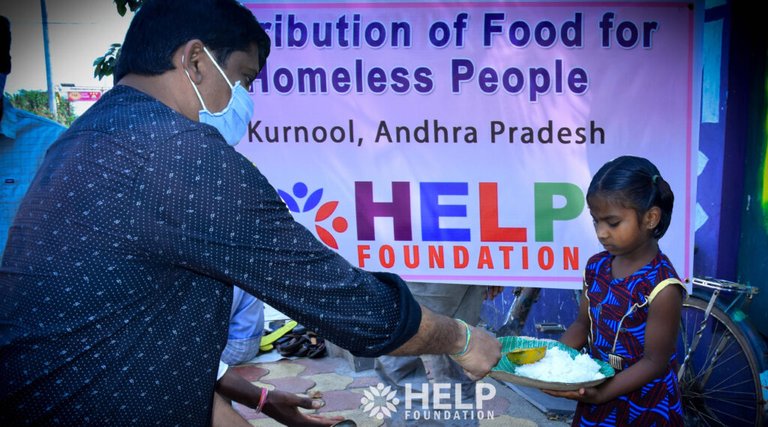 Food program by Help Foundation in Kurnool