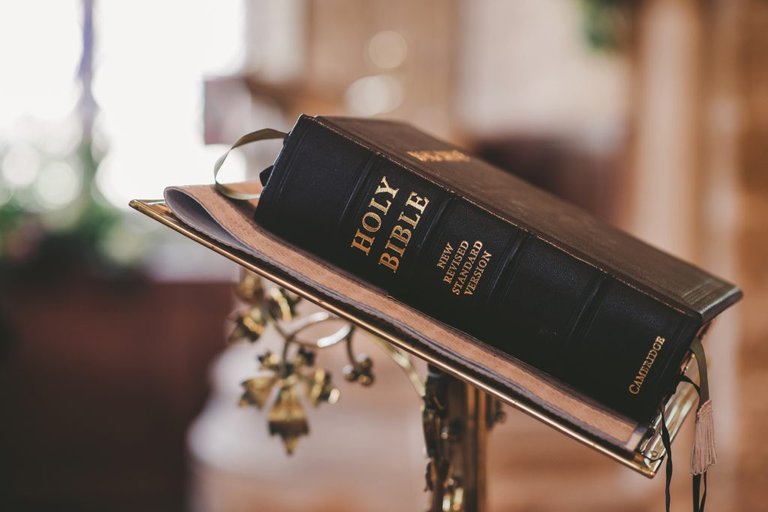 Bible on lectern (NRSV Cambridge Edition)