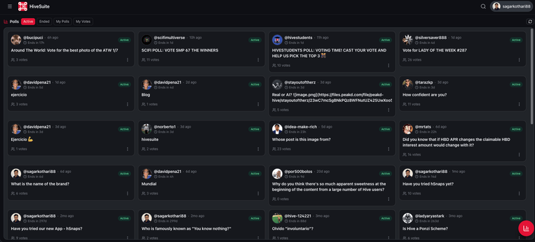 Advanced Poll List UI