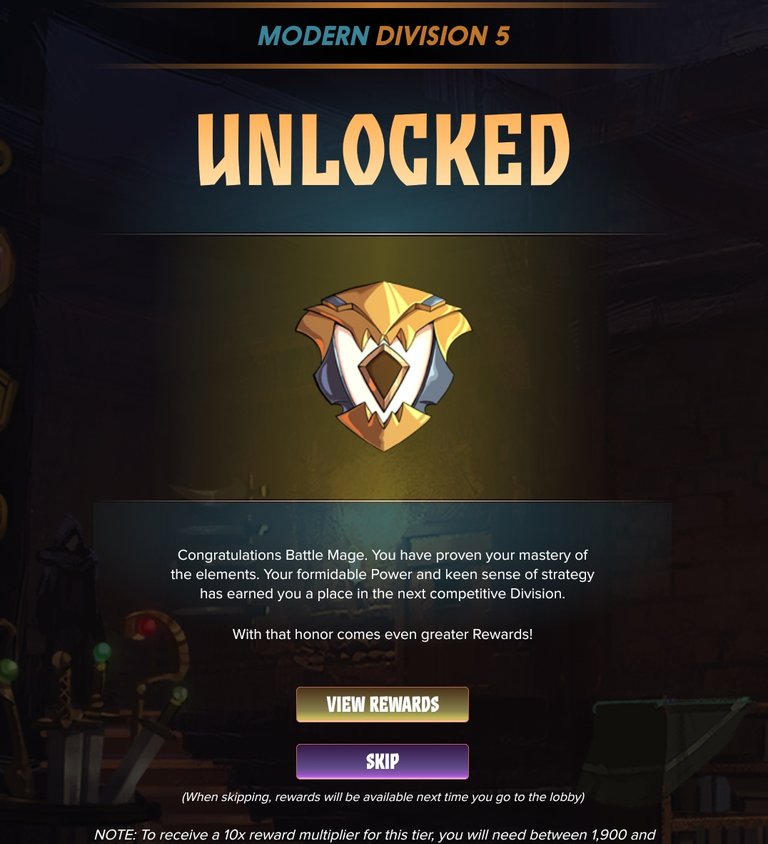 A Wonderful Reward After Unlocking Modern Division 5 in Splinterlands
