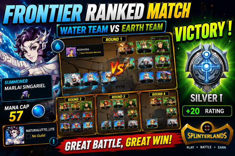Splinterlands- Great match win with Marlai Singariel.