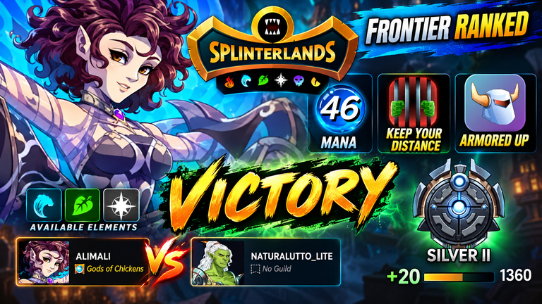 Splinterlands- An amazing victory in Frontier Ranked with Marlai Singariel.