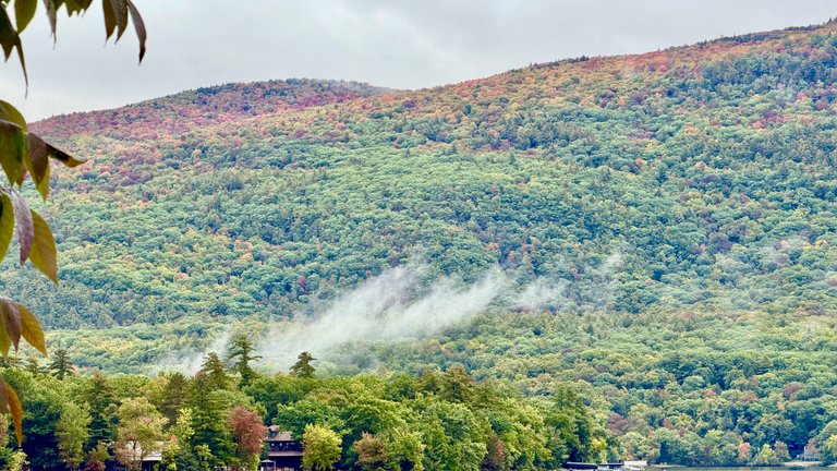Hill with low lying cloud