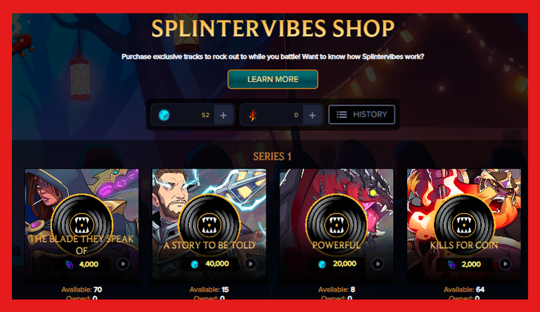 Purchase Your Favorite Track in Splinterland vibes Shop!