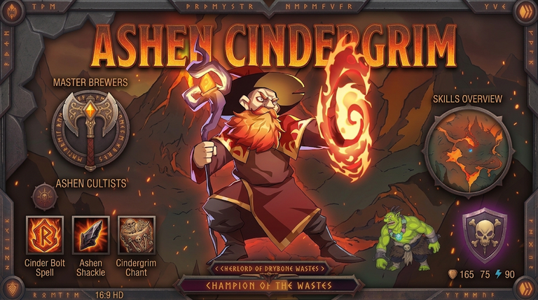 Splinterlands- Ashen Cindergrim: A small magic attacker with great potential.