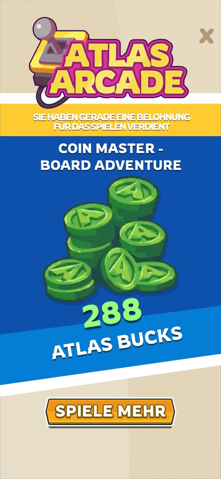288 Bucks recived - 288 Bucks erhalten