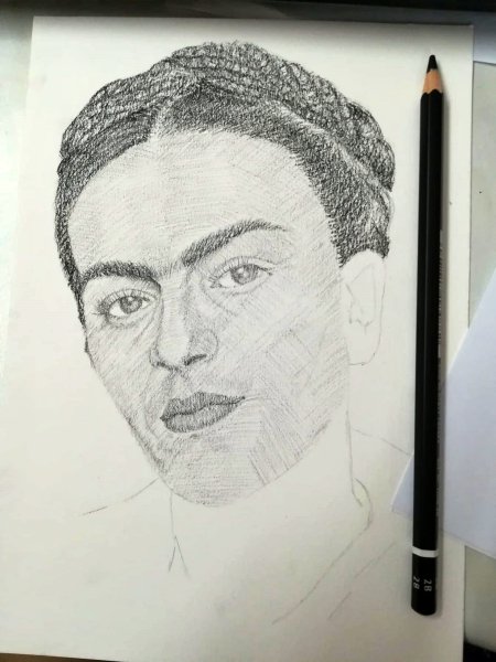 pencil sketch frida kahlo
