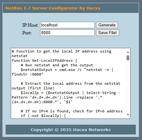 NetBus 1.7 Server Configurator by Hacxx