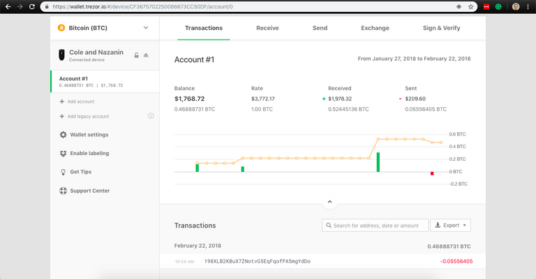 TREZOR BTC