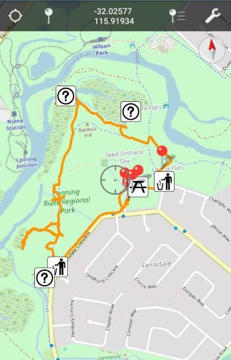 Track and waypoints captured with Avenza Maps