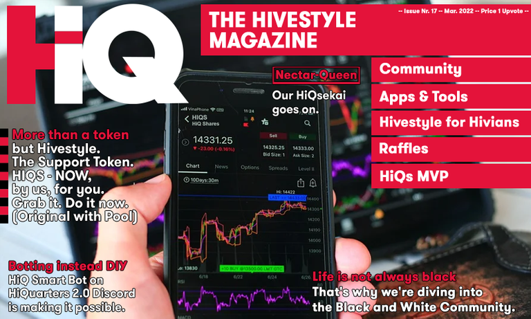 HiQ №17 | Smart, Stylish & Sexy | HIQS, Swiss Hive, Nectar-Queen, Token Inspectors, Interview with @gamergeek56, Black & White Community, HiQ Smart Bot a.m.m.m.