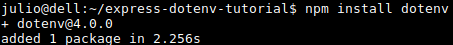 dotenv installation