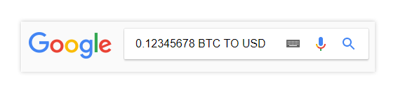 Google BTC TO USD