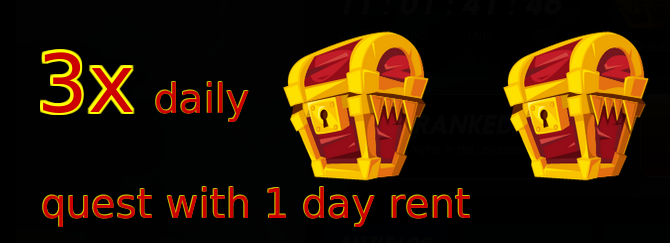 3 daily quests with 1 day rent