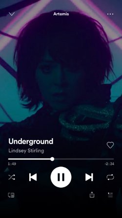 Screenshot of the music video for 'Underground' playing in Spotify on an iPhone.