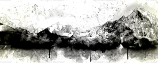 Fonte: https://www.istockphoto.com/br/foto/escala-de-montanha-abstrata-em-monotone-pintura-digital-da-aguarela-gm1150907839-311721685