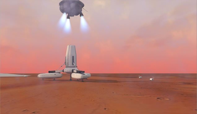 Wizja artystyczna gotowego projektu bazy Marsjańskiej