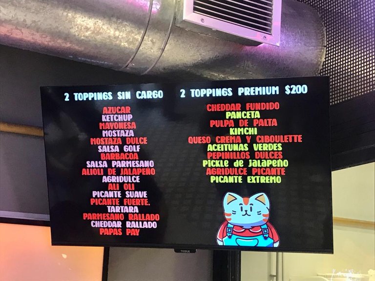 lista de Toppings
