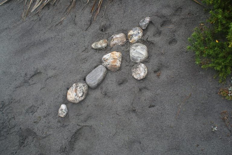 Arrow made of stones