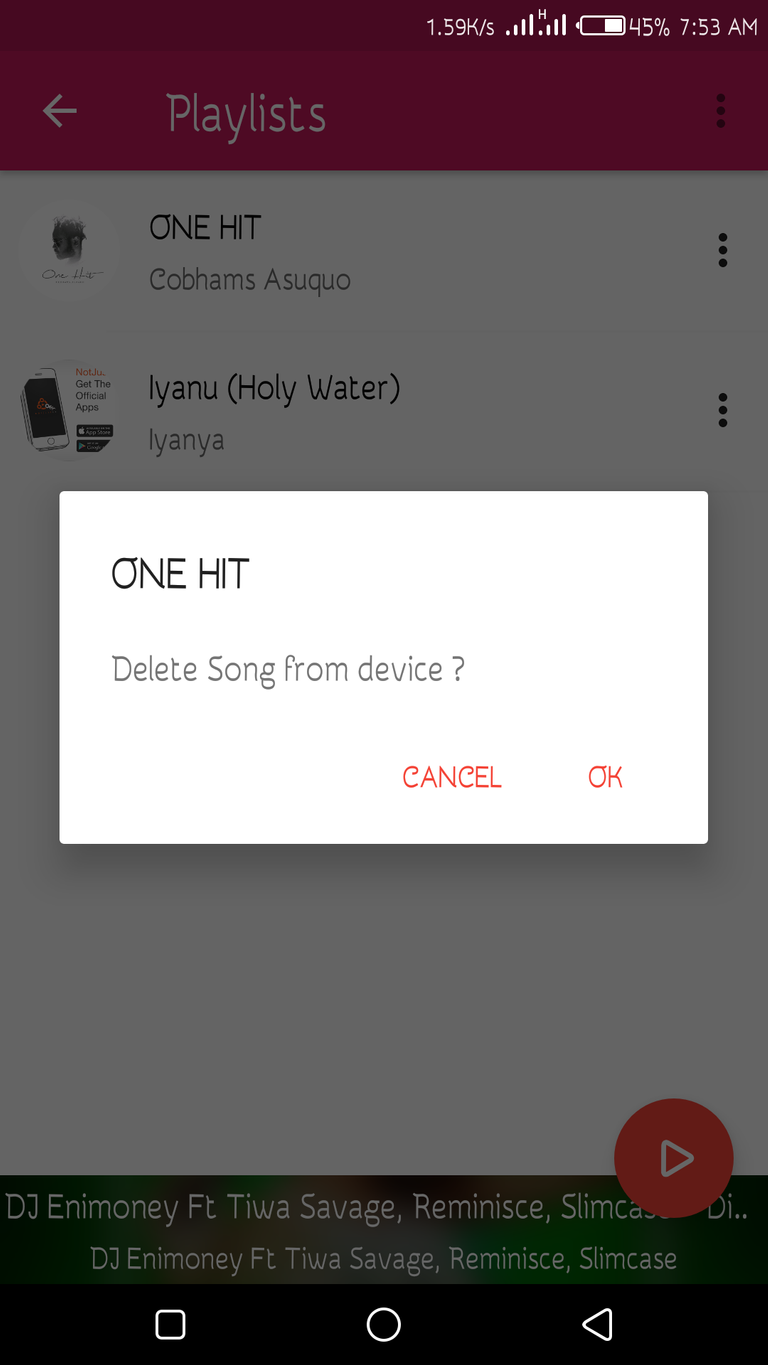 delete song