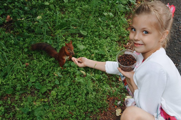 Veronica with siberian squirrel