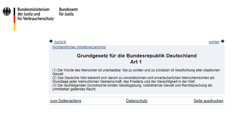 GG Art.1 - Die Würde des Menschen...