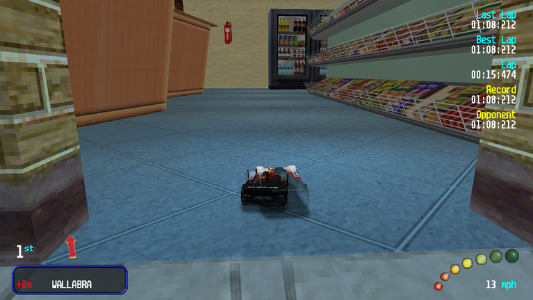 PetroVolt community level; time trial, the player is very close to the 'ghost car'