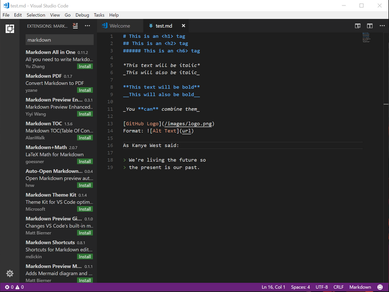VSCode markdown