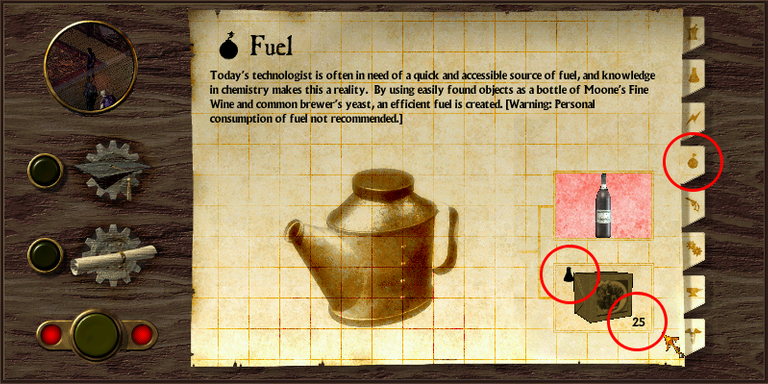 A schematic page. It's on the Explosives tab, but there's a Chemistry icon next to the Brewer's Yeast ingredient.