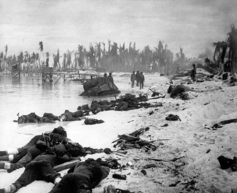 the beach of Tarawa atoll