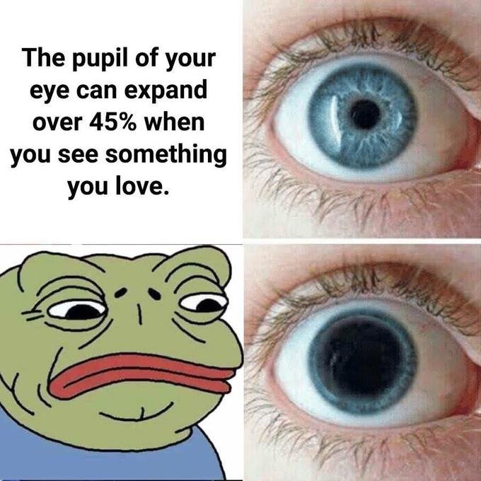 Pepe: big eyes (pupils)