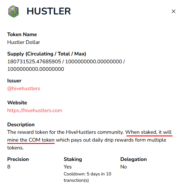HUSTLER token Mines COM