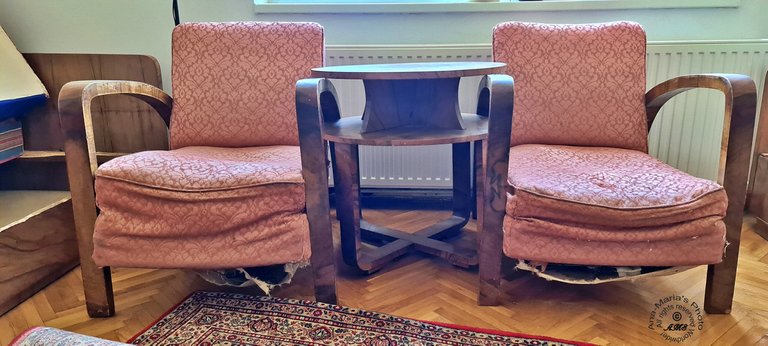 Art Deco Armchairs before renovation