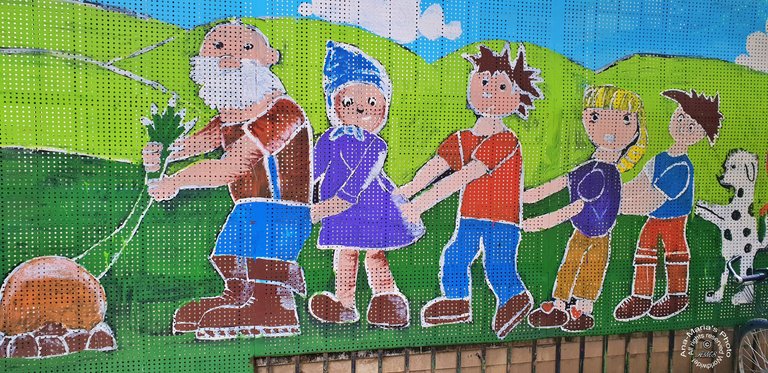 Mural from Fairy Tale "The Gigantic Turnip"