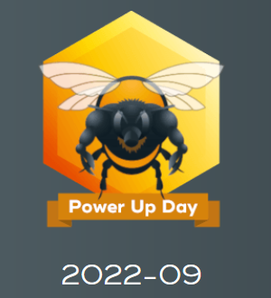 Power Up Day badge for 2022-09