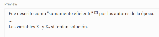 Ejemplo de superíndice y subíndice