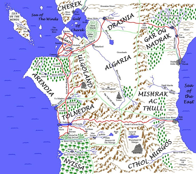 A map of the world of The Belgariad