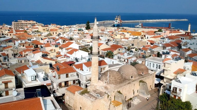 Rethymno Drone Footage Crete - The Lighthouse & Neratze Mosque